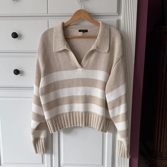 Quince collared cropped organic cotton sweater - Picture 3 of 6